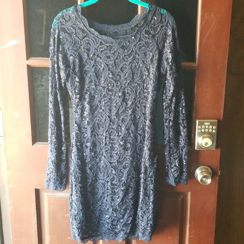 Long sleeved dress navy blue